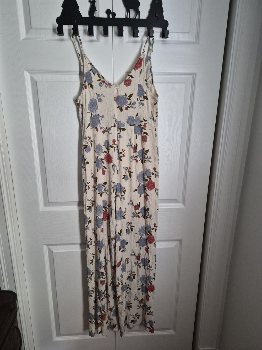 American Eagle Outfitters Cream Floral Spaghetti-Strap Romper